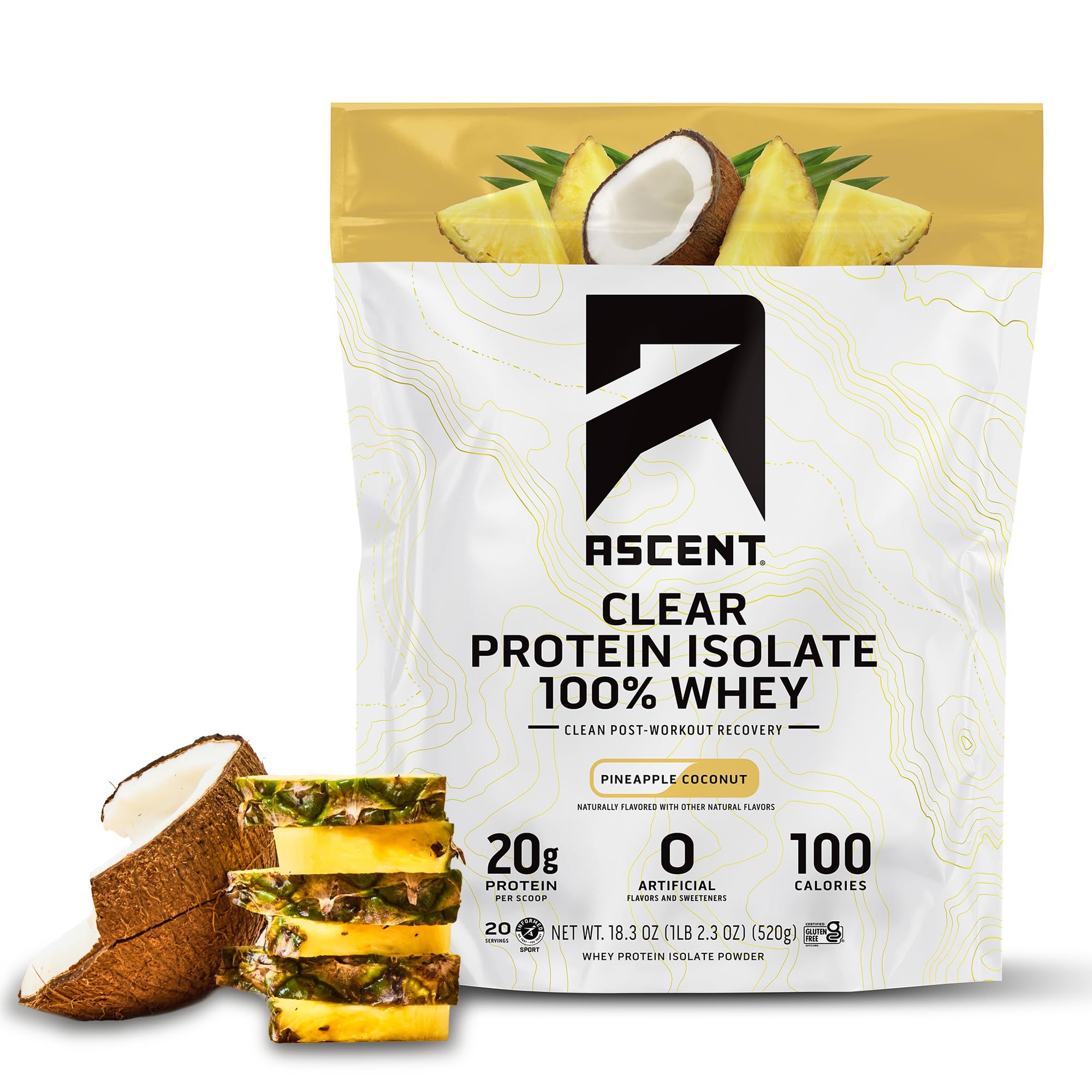 Amazon.com: Ascent 100% Clear Whey Protein Powder, Pineapple